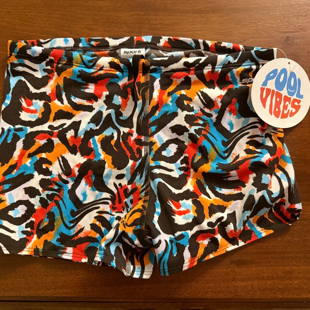Sporti Black Multicolor Swim Trunks - Pool Vibes